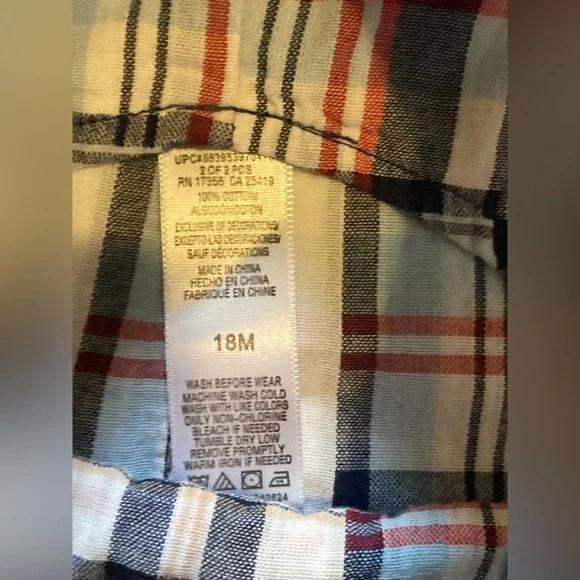 Cute summer overall shorts for baby 12-18m plaid - Picture 7 of 10